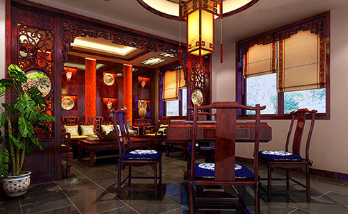 莱阳古典中式风格茶楼包间设计装修效果图
